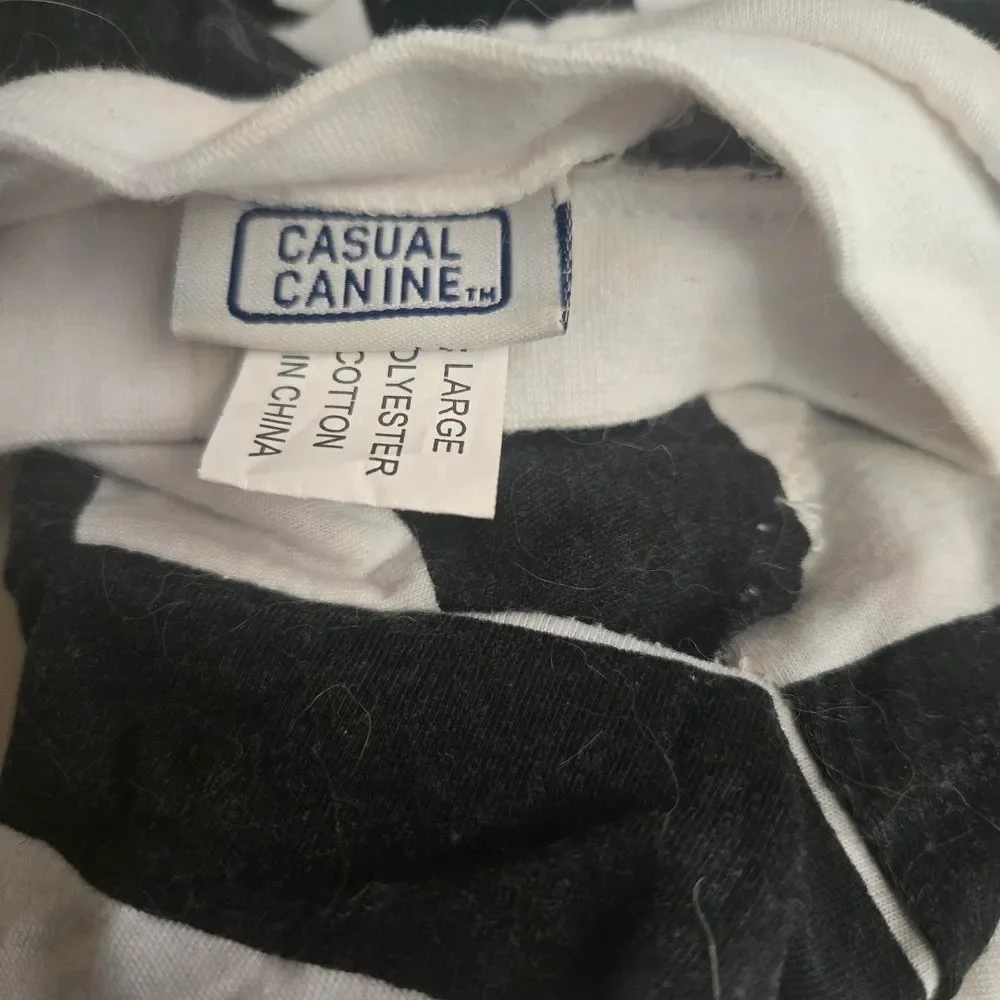 Casual Canine Black and White Striped Prisoner Costume For Dogs Size Large